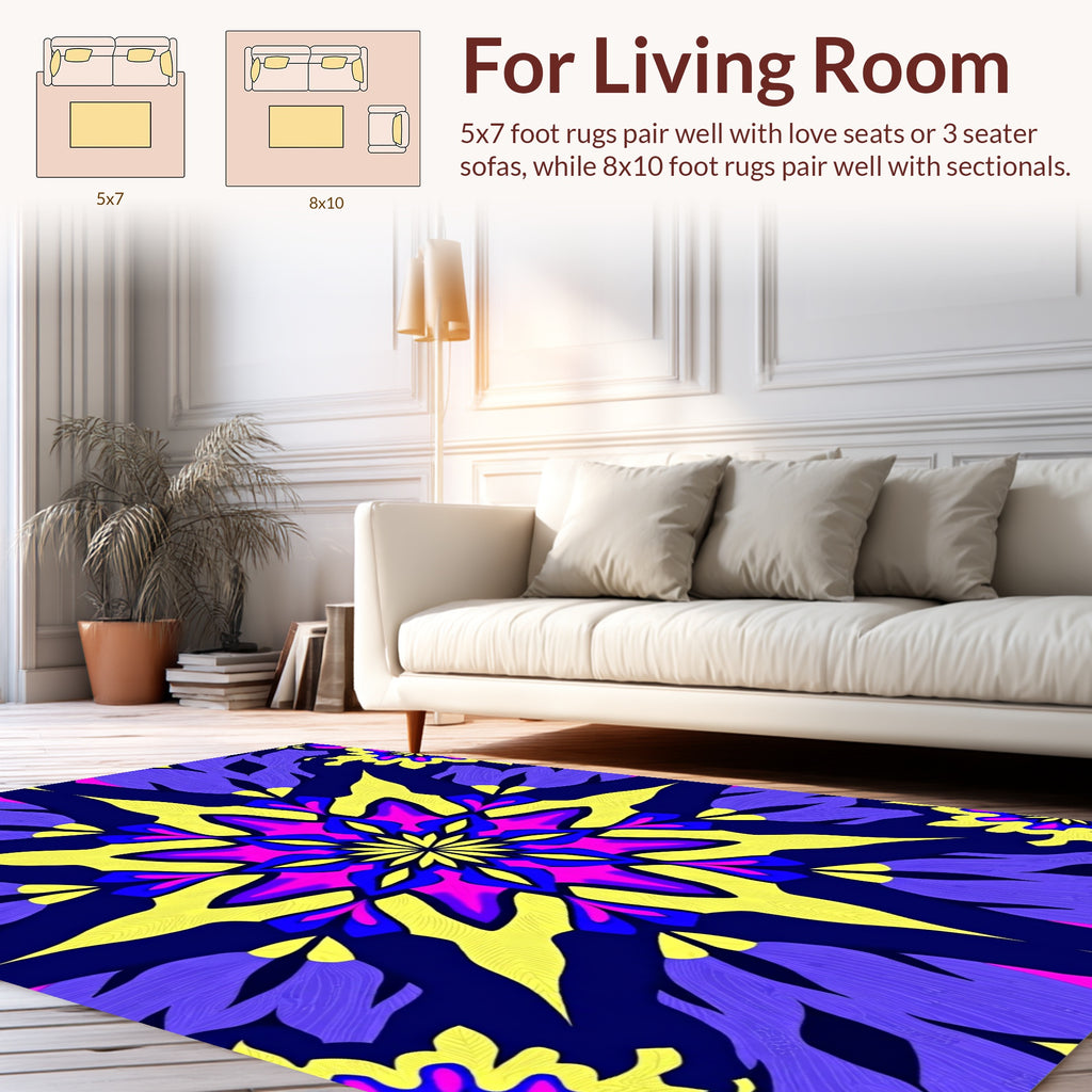 Bold Geometric Floral Pattern Rug