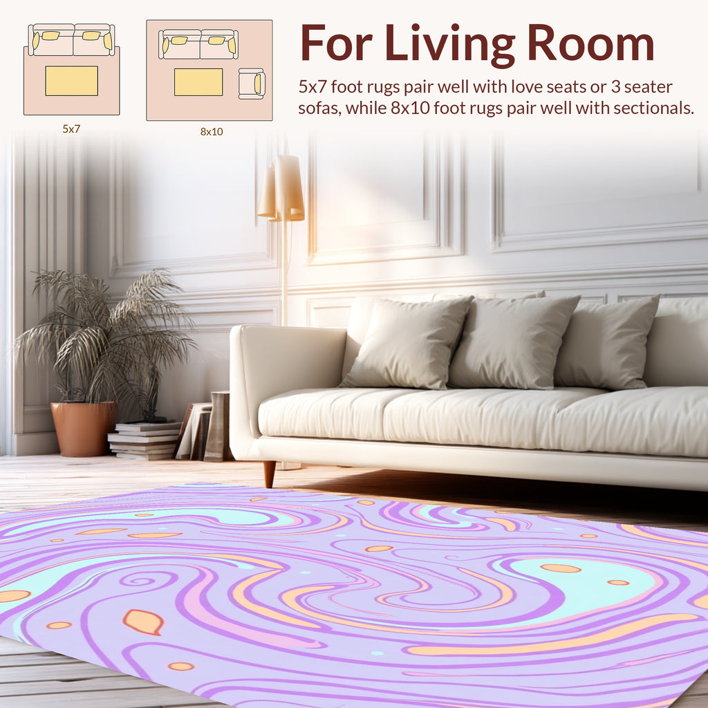Pastel Swirl Abstract Pattern Rug