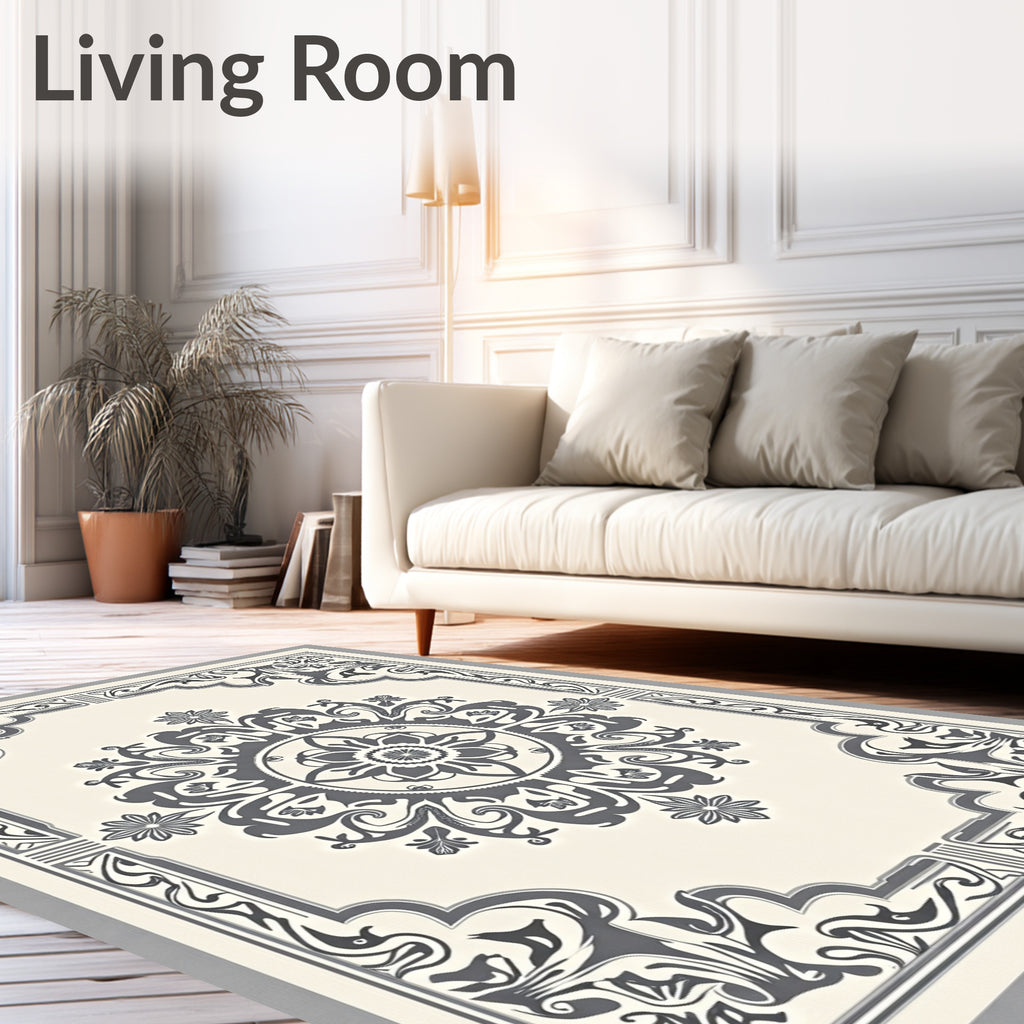 Classic Damask Floral Medallion Rug