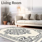 Classic Damask Floral Medallion Rug
