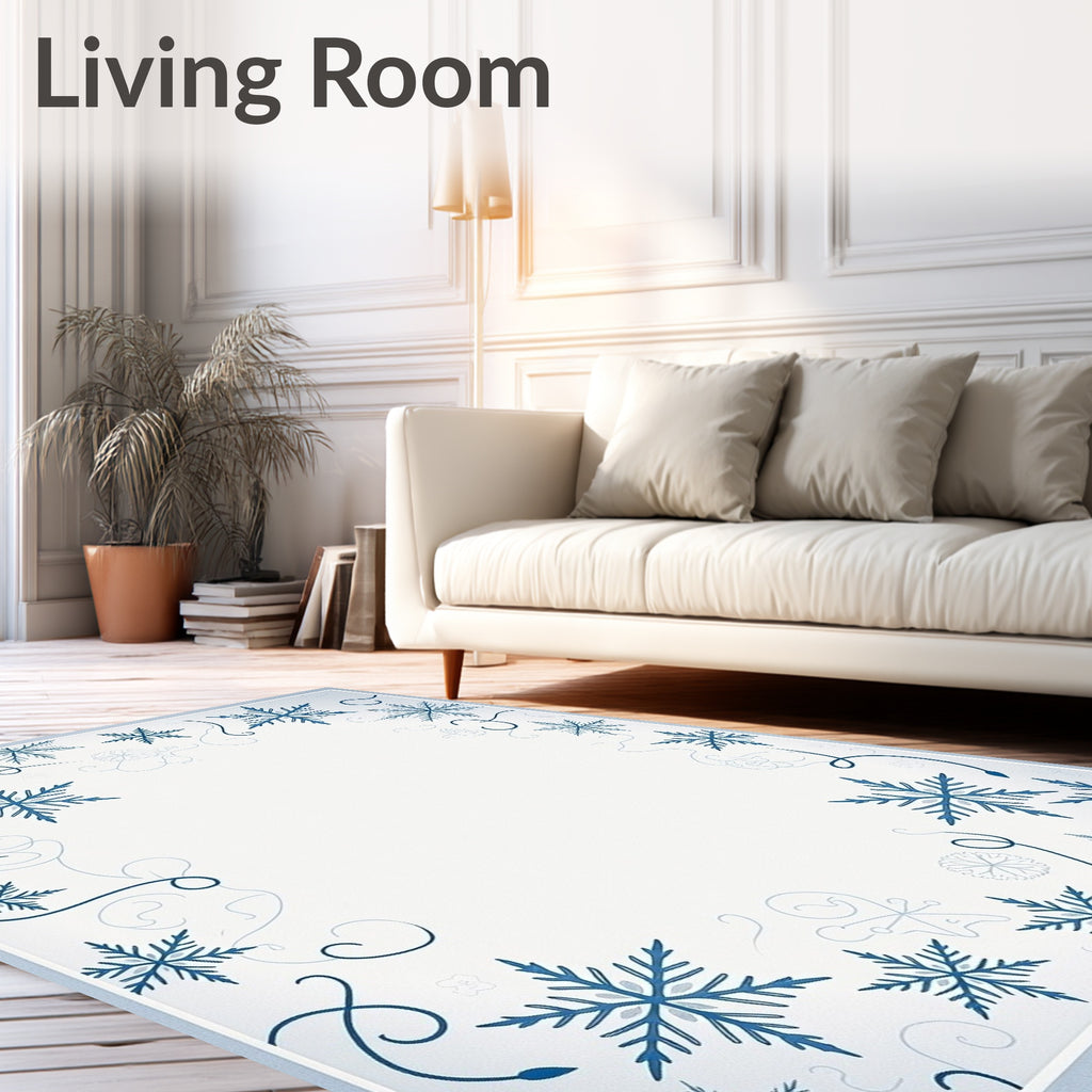 Winter Snowflake Swirl Pattern Rug