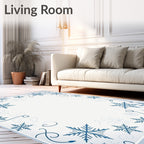 Winter Snowflake Swirl Pattern Rug
