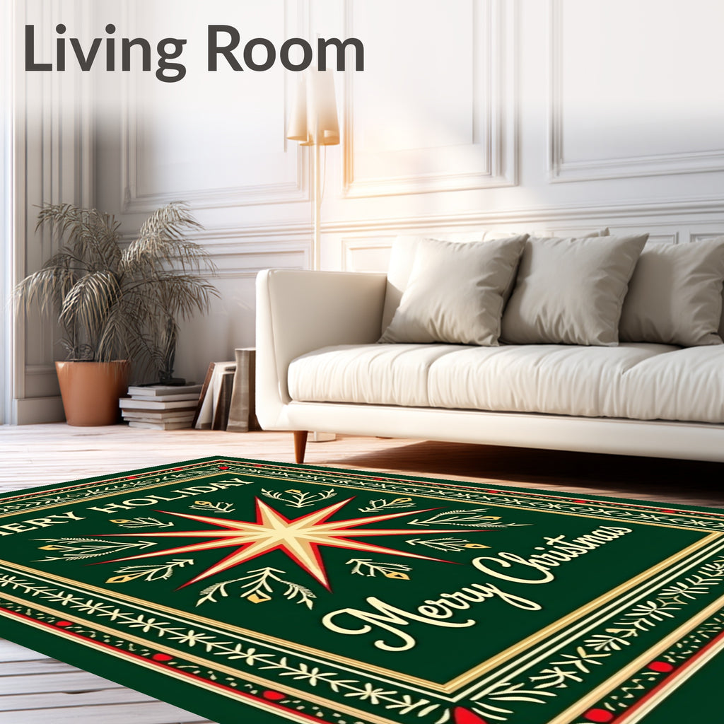 Festive Starburst Festive Frame Pattern Rug