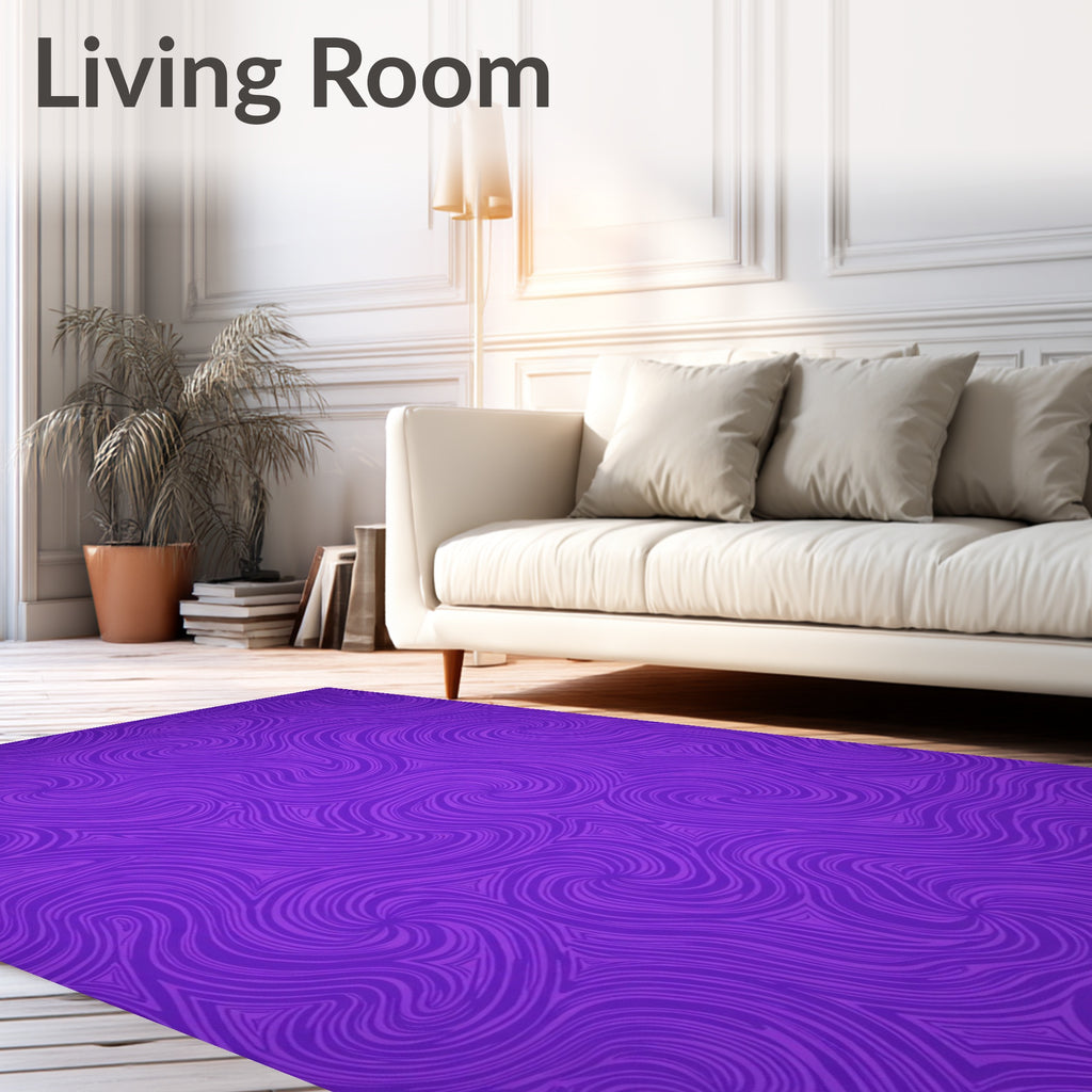 Purple Swirling Wave Abstract Rug