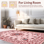 Ornate Floral Swirl Border Design Rug