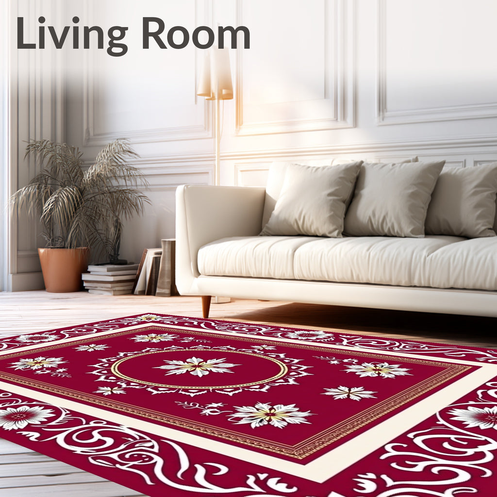 Ornate Floral Medallion Design Rug