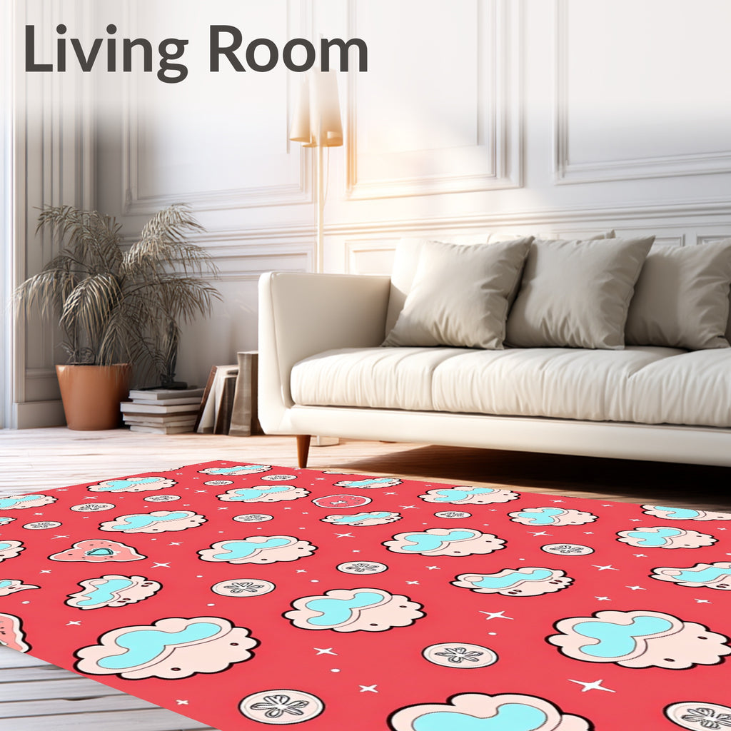 Cute Cloud Starry Sky Pattern Rug