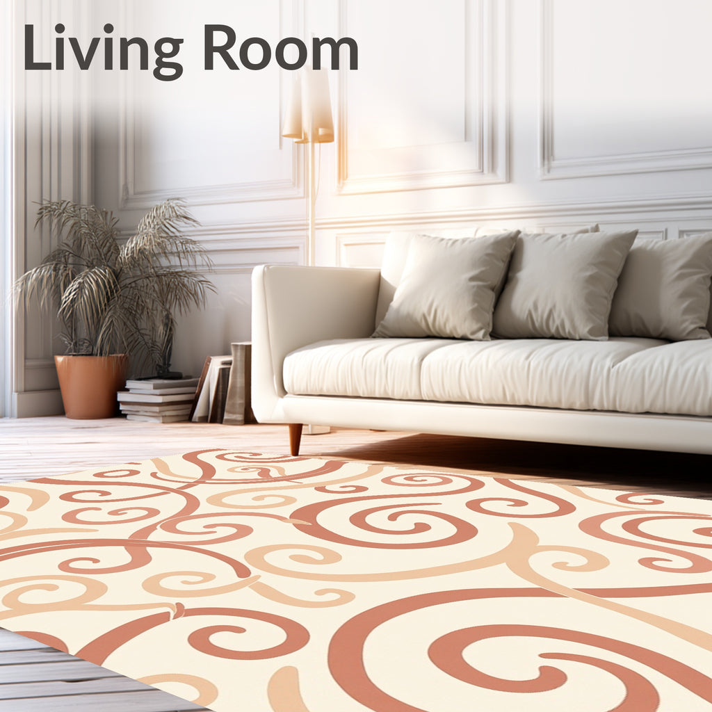 Clay Swirls Abstract Pattern Rug