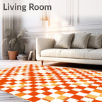 Checkerboard Geometric Pattern Rug