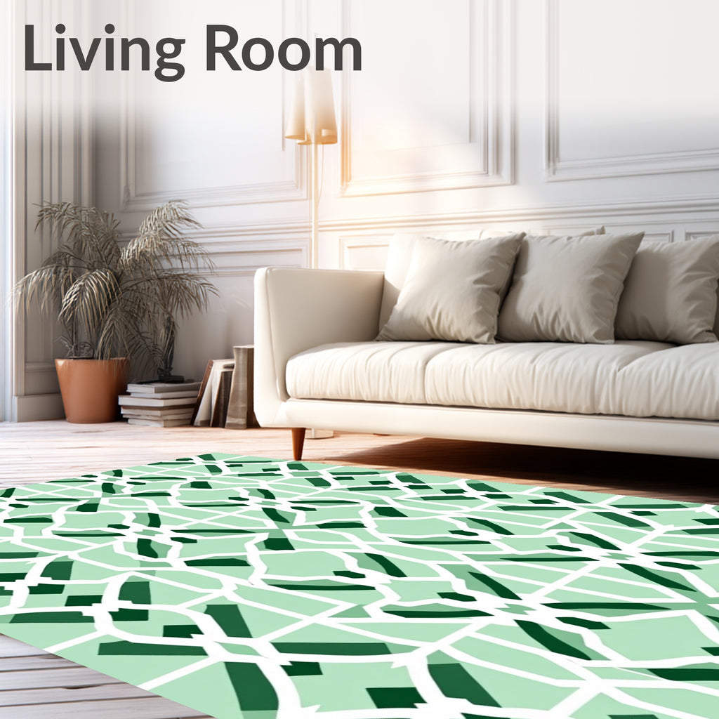 Geometric Lattice Garden Pattern Rug
