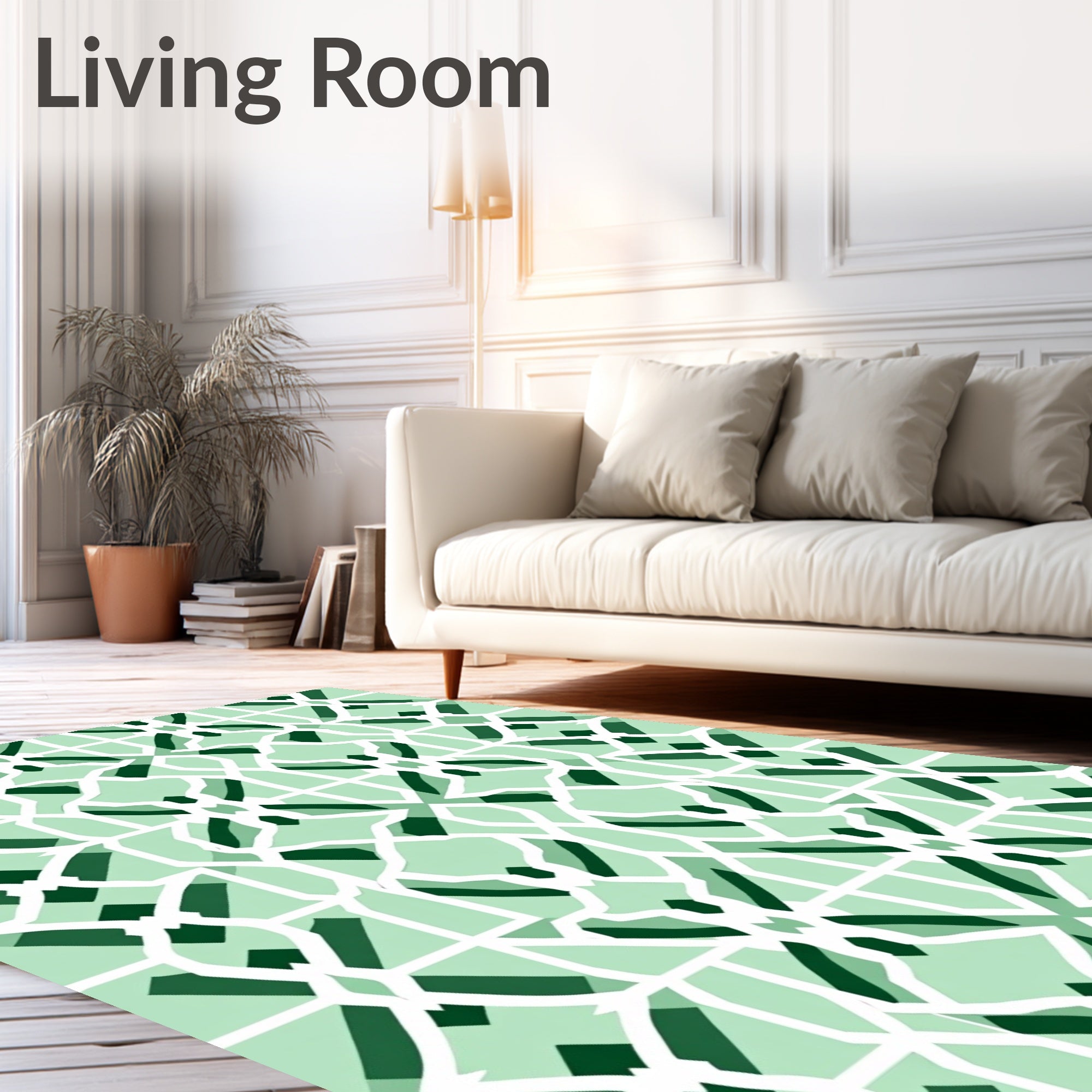 Geometric Lattice Garden Pattern Rug