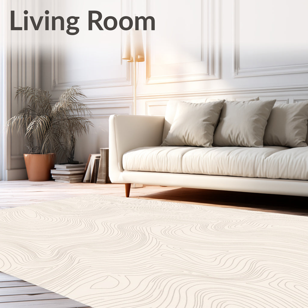 Abstract Contour Line Pattern Rug