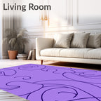 Purple Abstract Swirl Design Rug