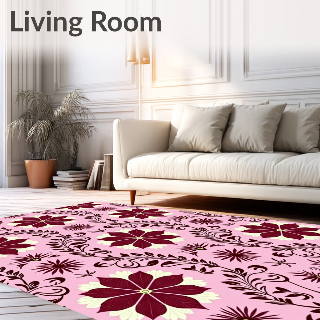 Floral Vine Repeating Pattern Rug