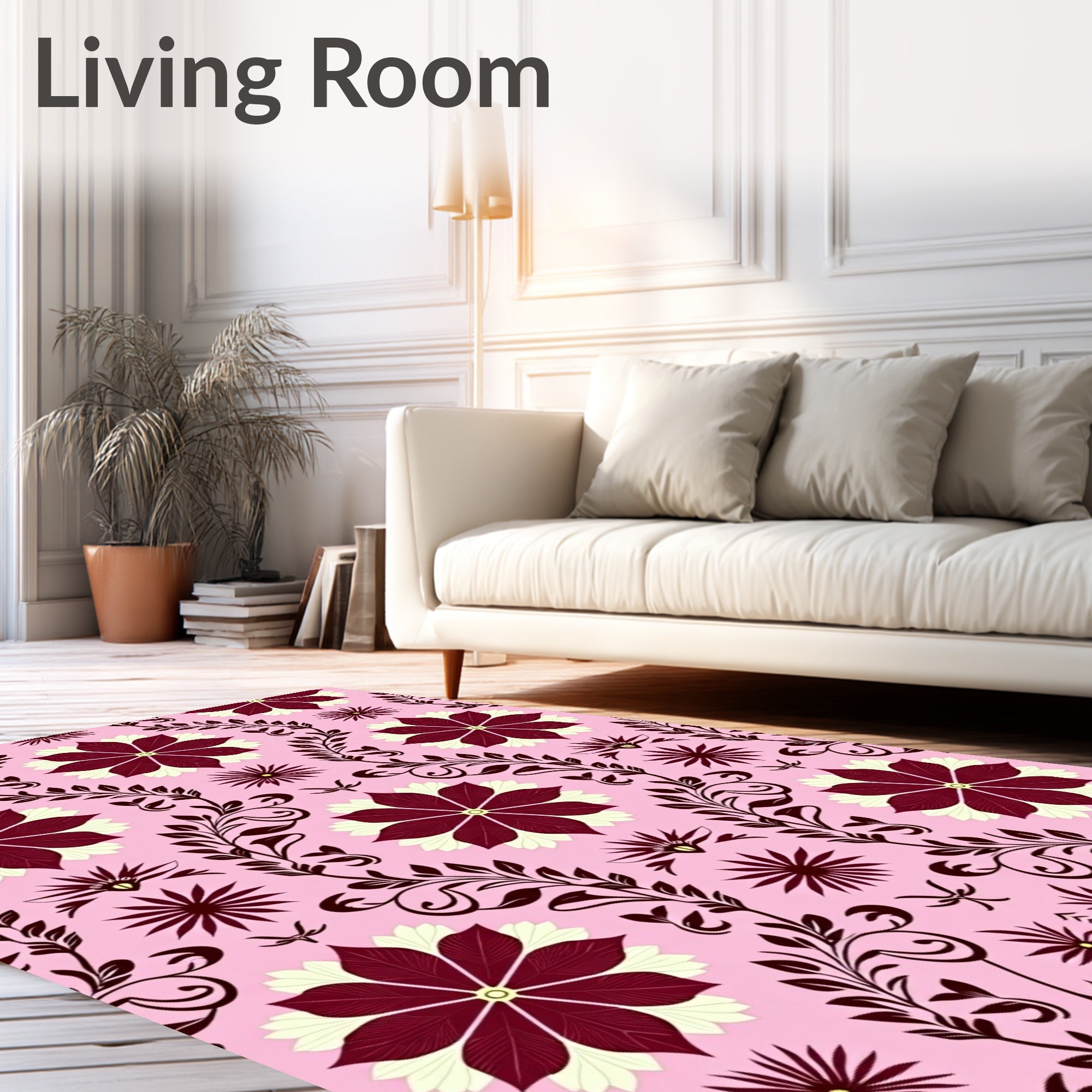 Floral Vine Repeating Pattern Rug