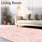 Floral Medallion Patterned Soft Pink Rug