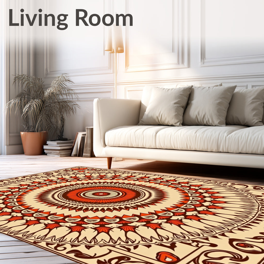 Ornate Floral Medallion Pattern Rug