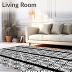 Geometric Pattern With Vertical Stripes Rug