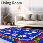 Whimsical Snowman Christmas Star Rug