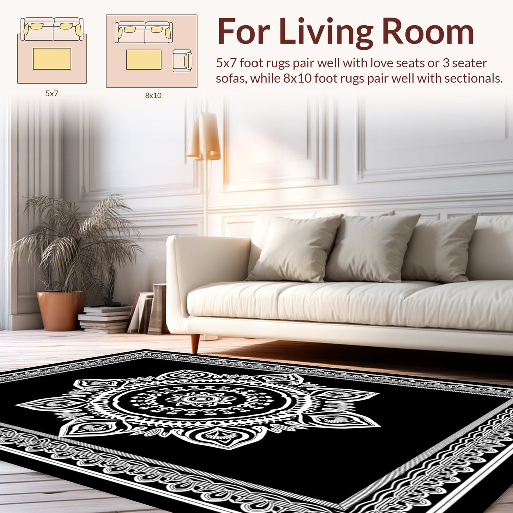 Mandala Ornamental Floral Pattern Rug