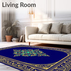Ornate Floral Centerpiece Rectangle Rug