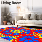 Bright Floral And Leaf Motif Rug