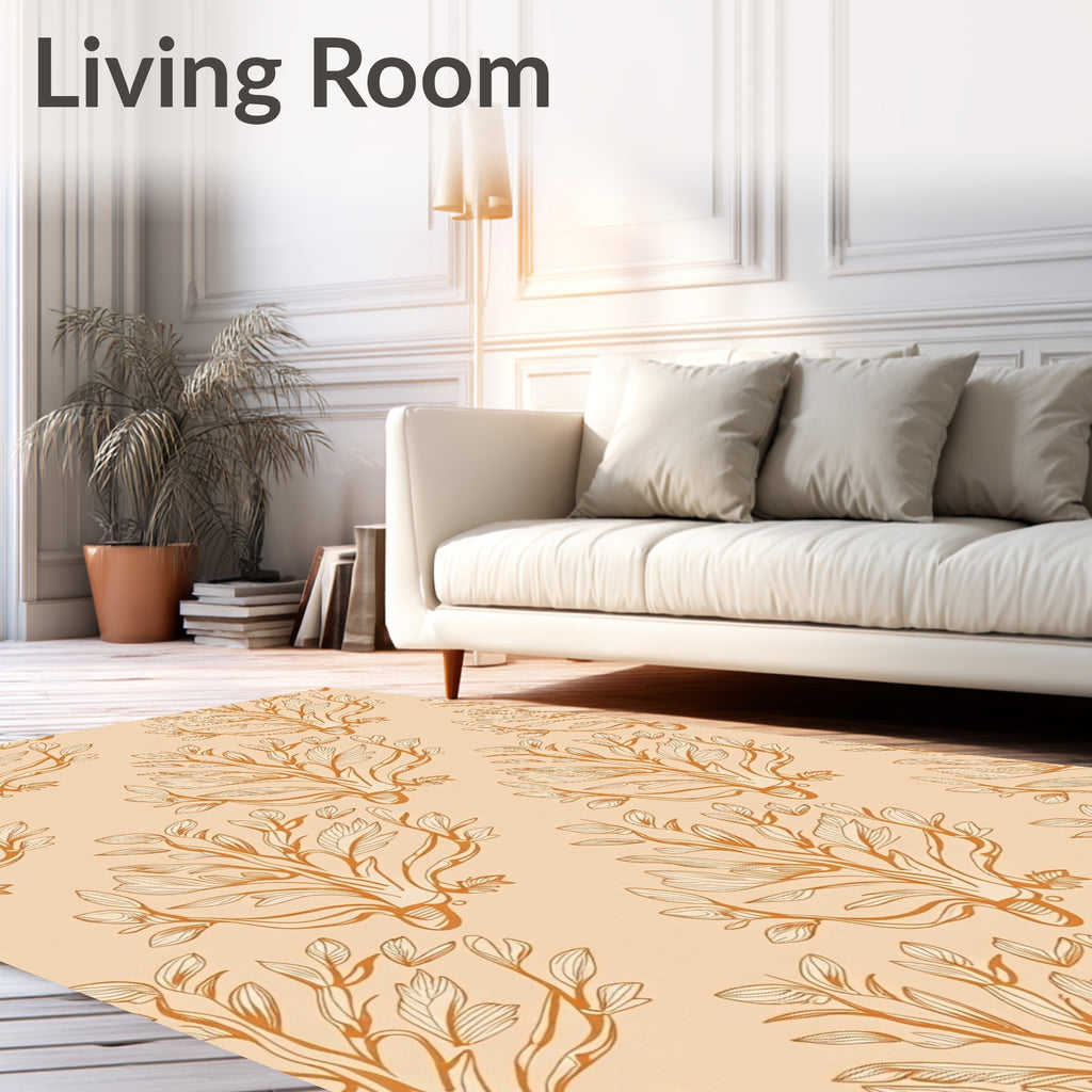 Delicate Floral Arrangement Pattern Rug