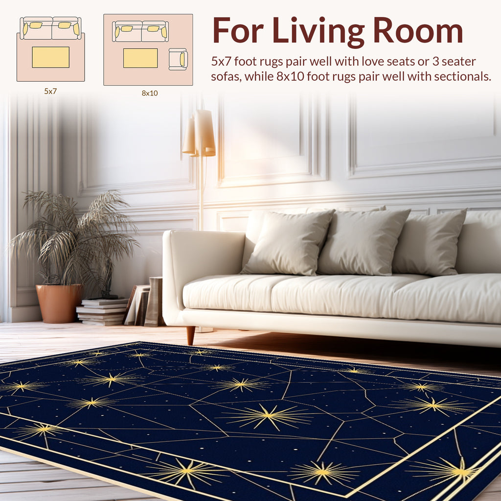 Celestial Starburst Geometric Pattern Rug