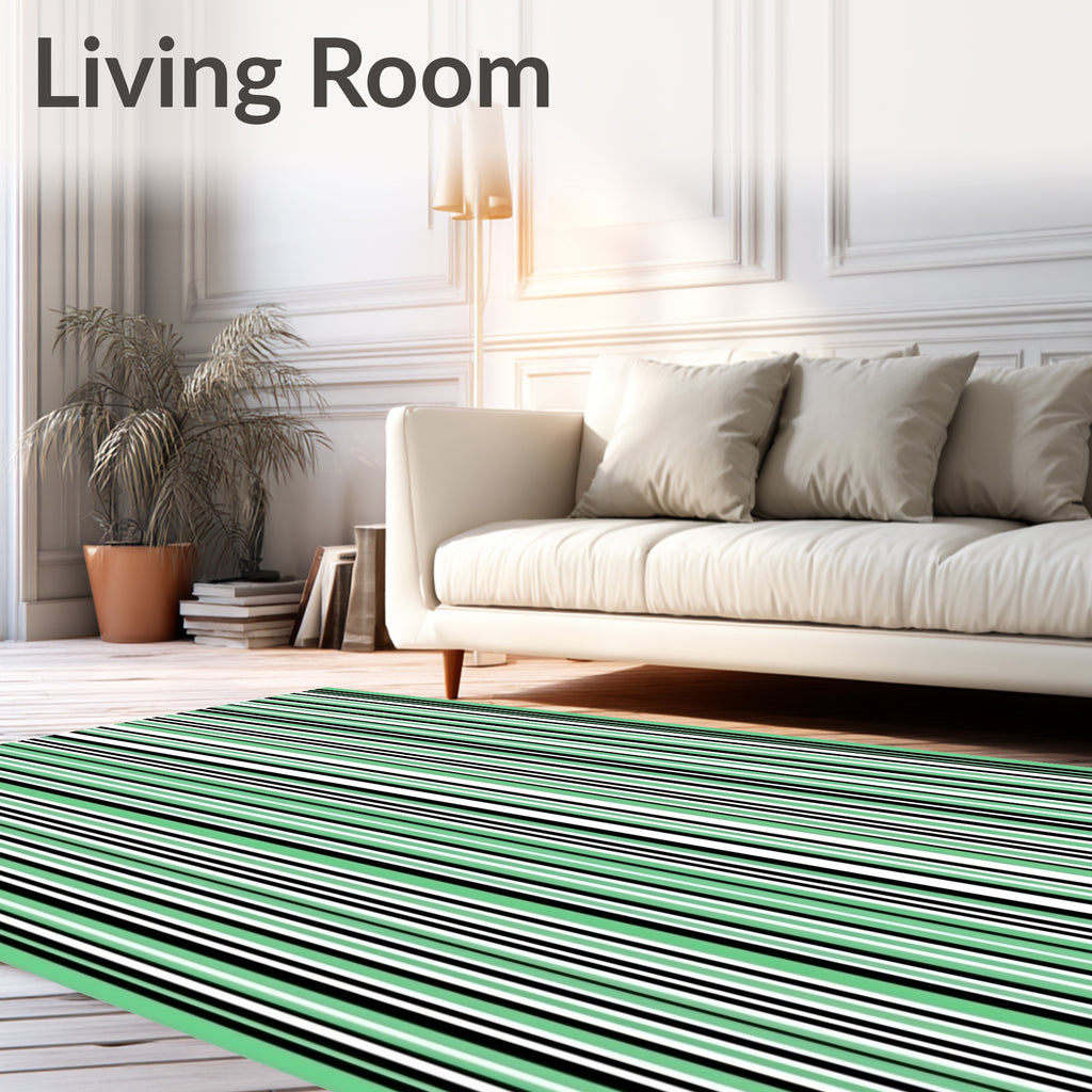 Mint Stripe Pattern Rug