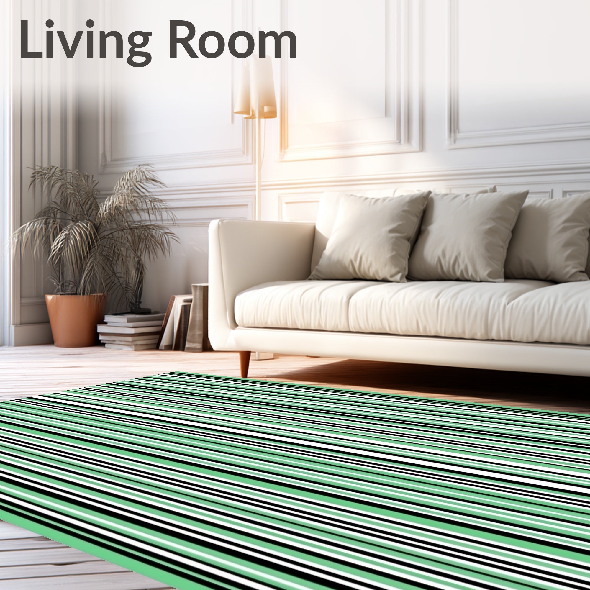 Mint Stripe Pattern Rug