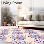 Pastel Swirl Floral Pattern Rug