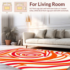 Dynamic Red Orange Swirl Pattern Rug