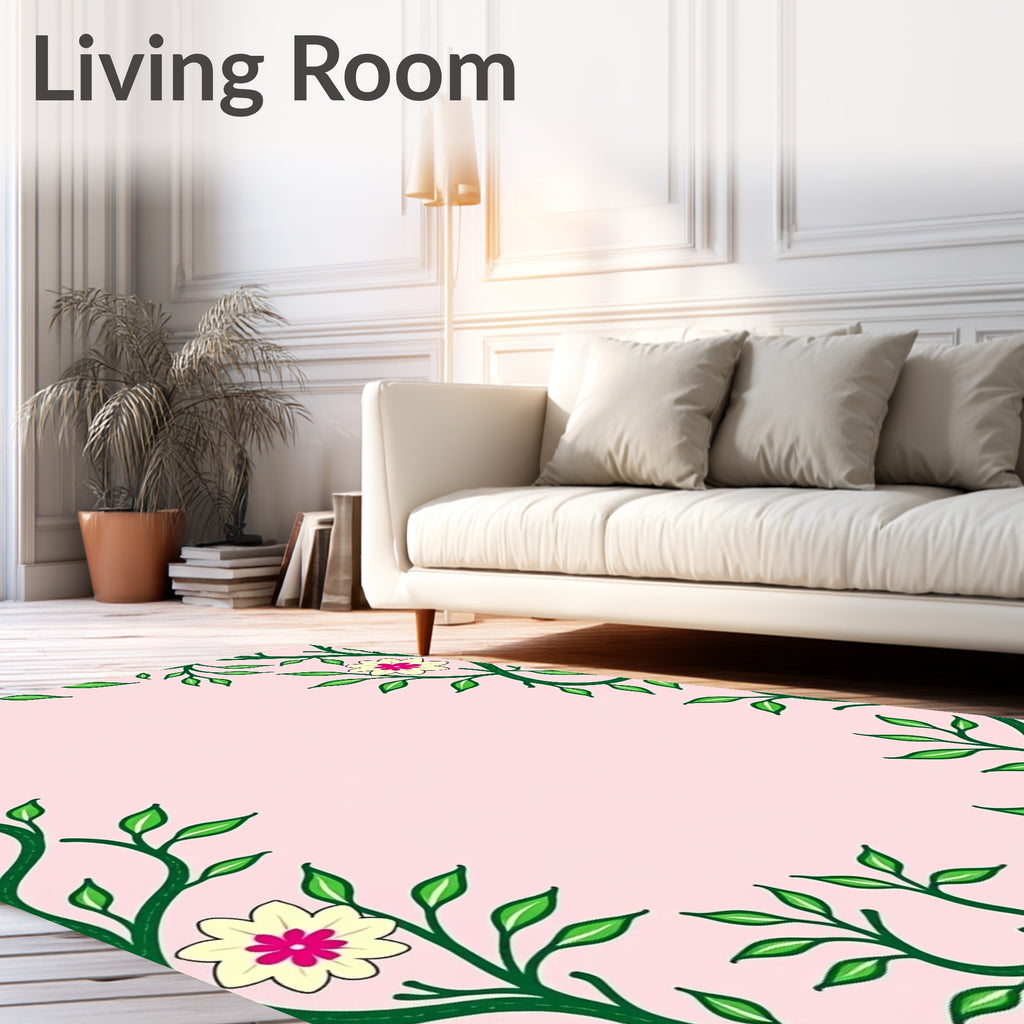 Whimsical Floral Vine Design Rug