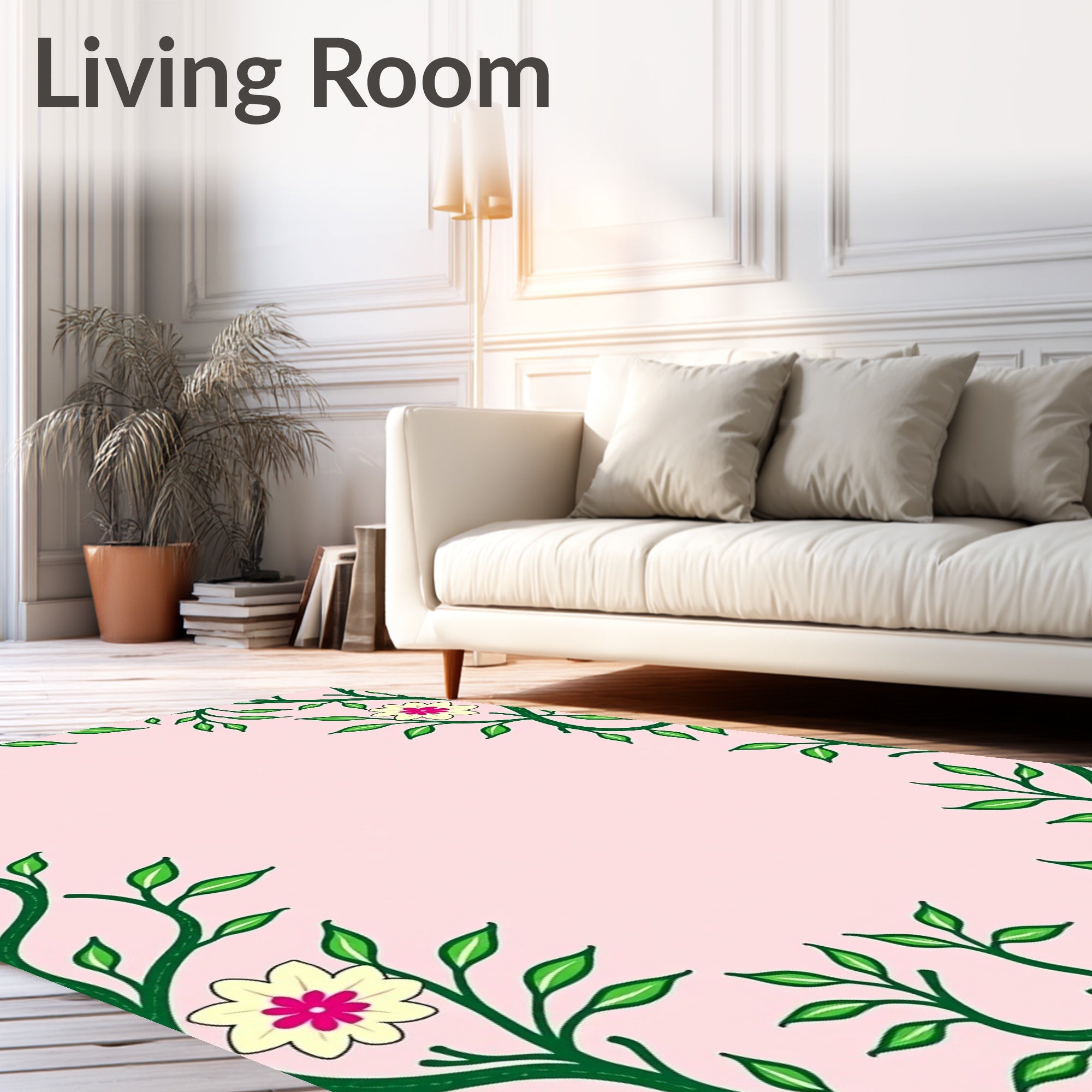 Whimsical Floral Vine Design Rug