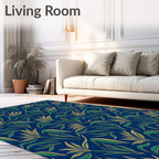 Botanical Foliage Leaf Pattern Design Rug