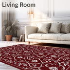 Damask Floral Vine Pattern Rug