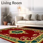 Crimson Gold Green Ornate Rug