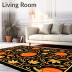 Pumpkin Vine Floral Pattern Rug
