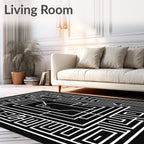 Minimalist Geometric Maze Pattern Rug