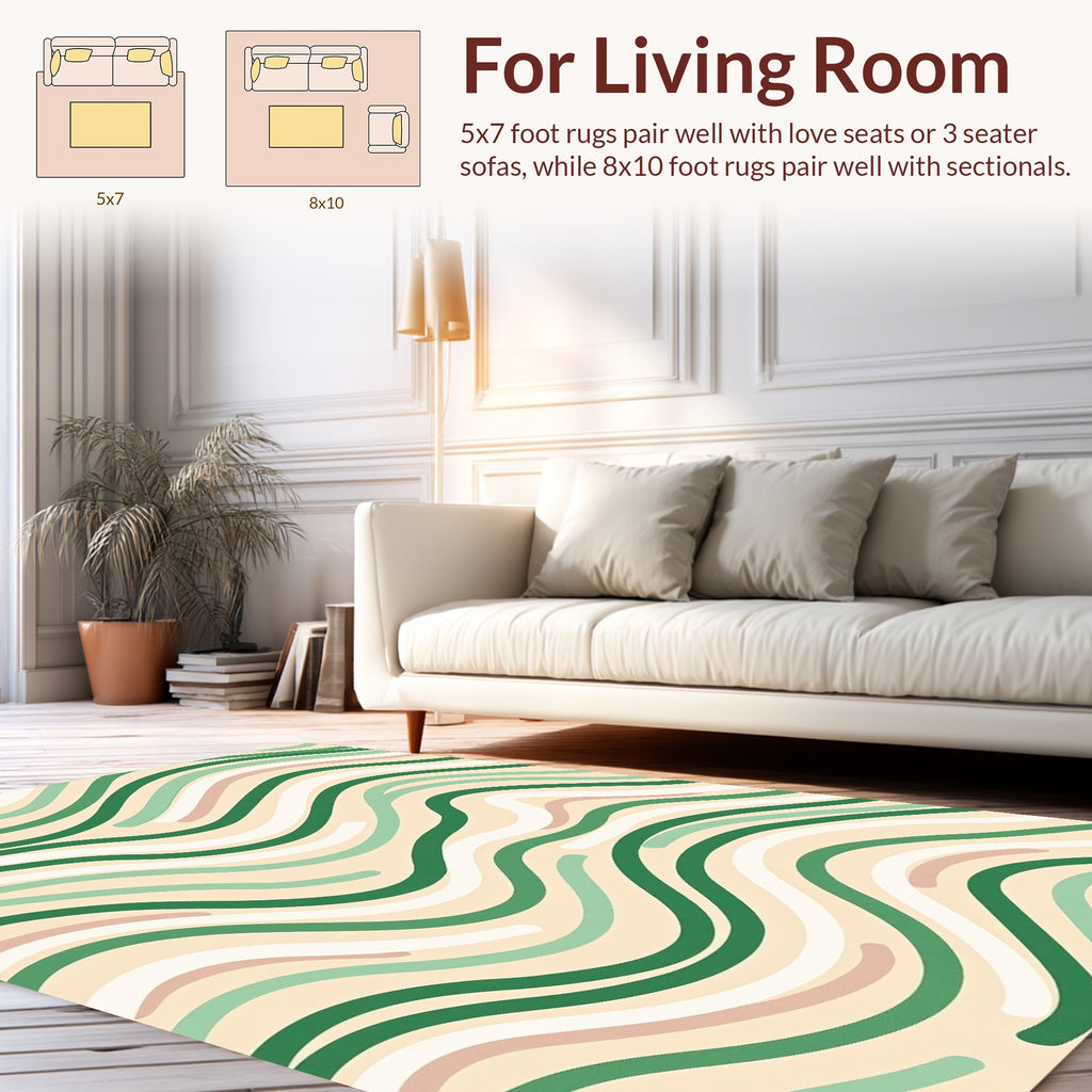 Wavy Organic Striped Pattern Rug