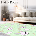 Cute Bunny Cloud Star Pattern Rug