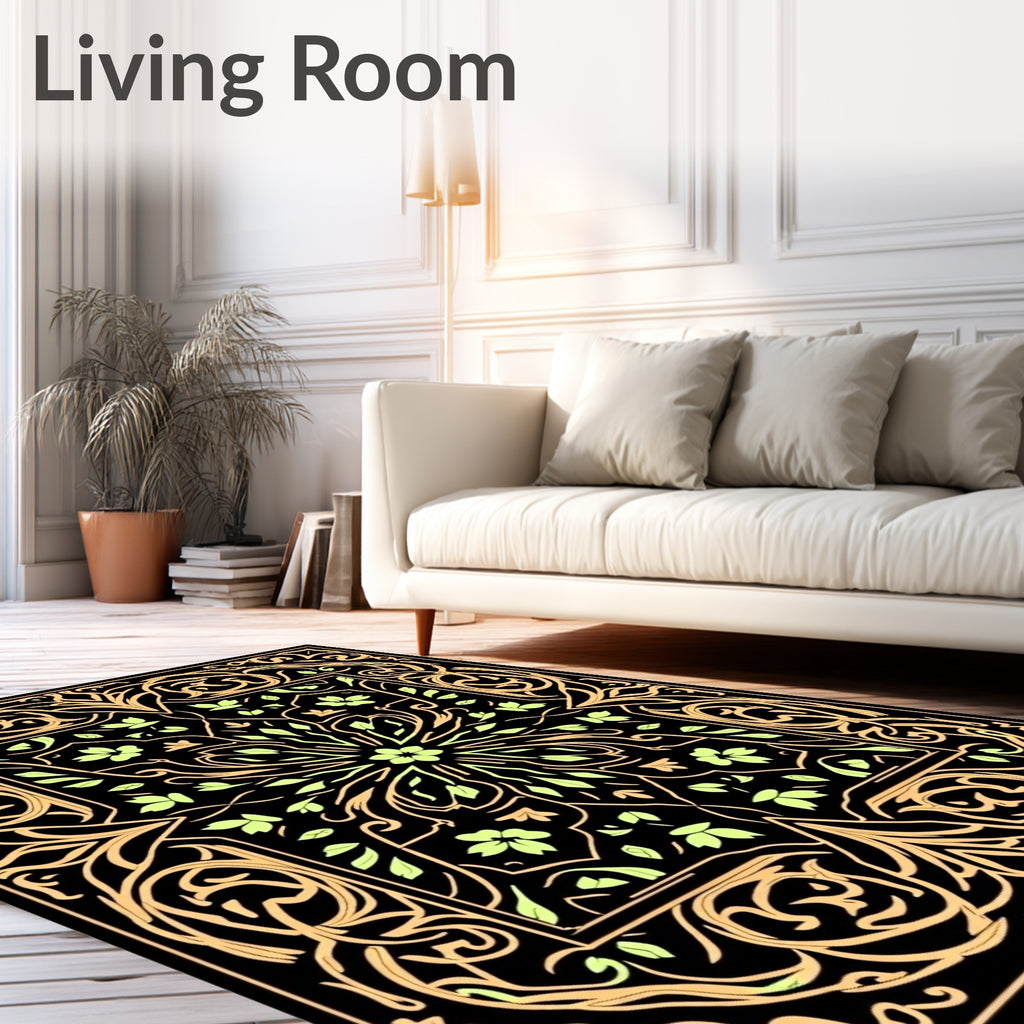 Elegant Floral Arabesque Pattern Rug