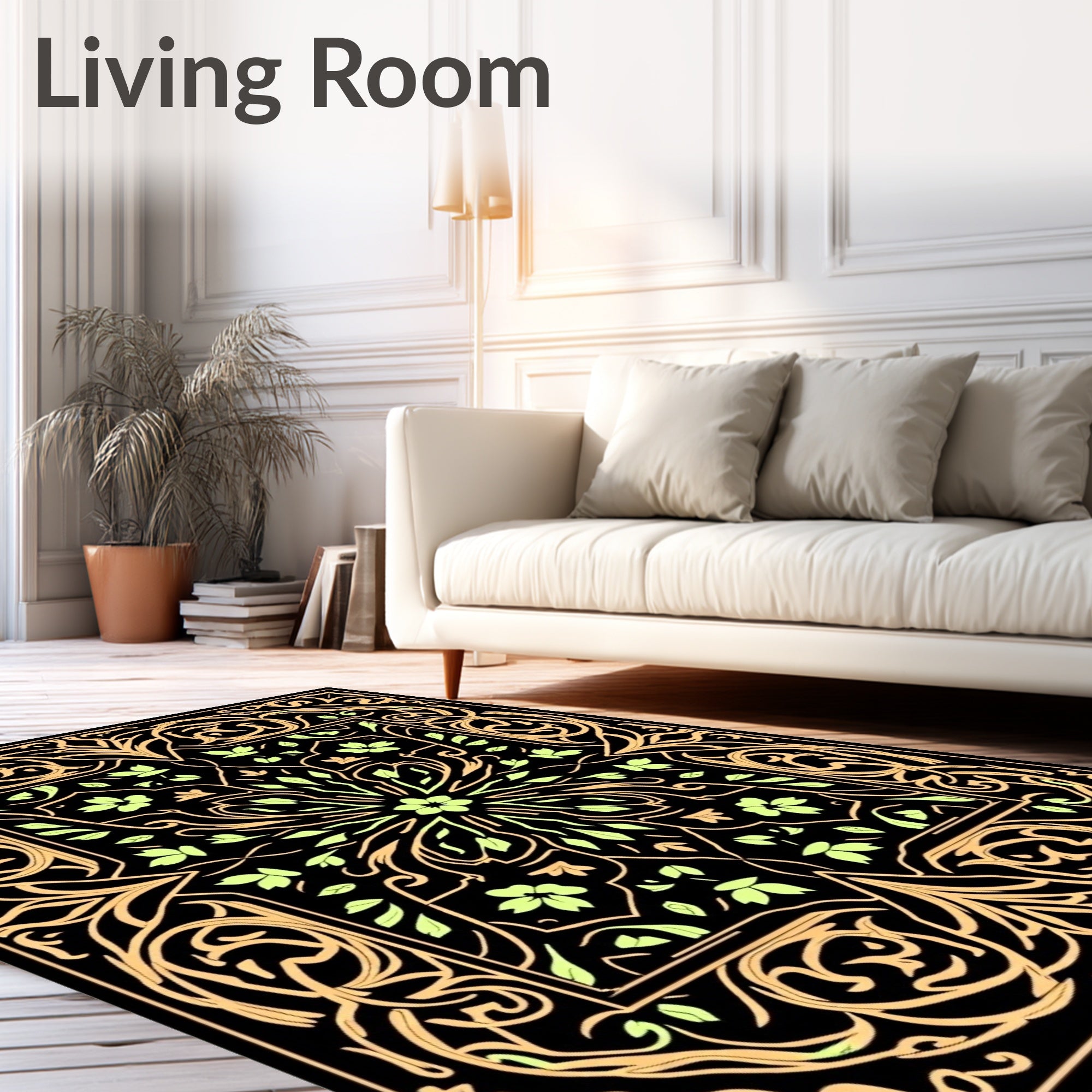 Elegant Floral Arabesque Pattern Rug
