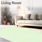 Pale Green Floral Line Art Rug