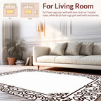 Elegant Scrollwork Floral Border Design Rug