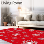 White Snowflake Festive Pattern Rug