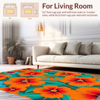 Vibrant Floral Pattern Design Rug