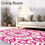 Pink Traditional Floral Medallion Rug