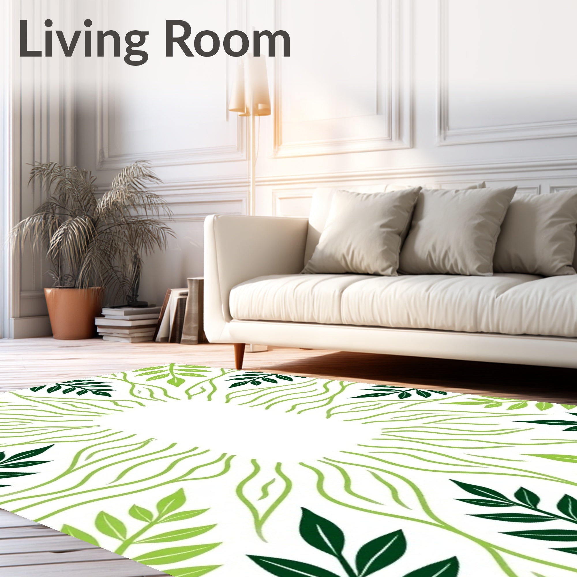 Greenery Vine Leaf Pattern Rug