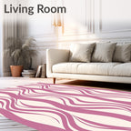 Flowing Pink Abstract Pattern Rug